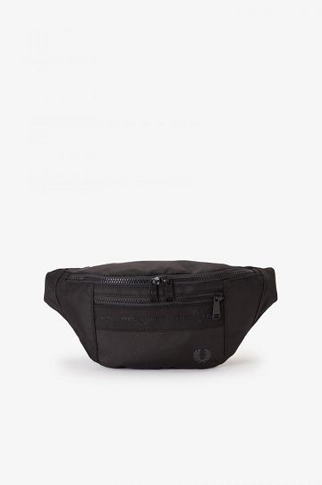 Black Fred Perry Tonal Tape Tricot Crossbody Women's Bags | PH 1829YXFU